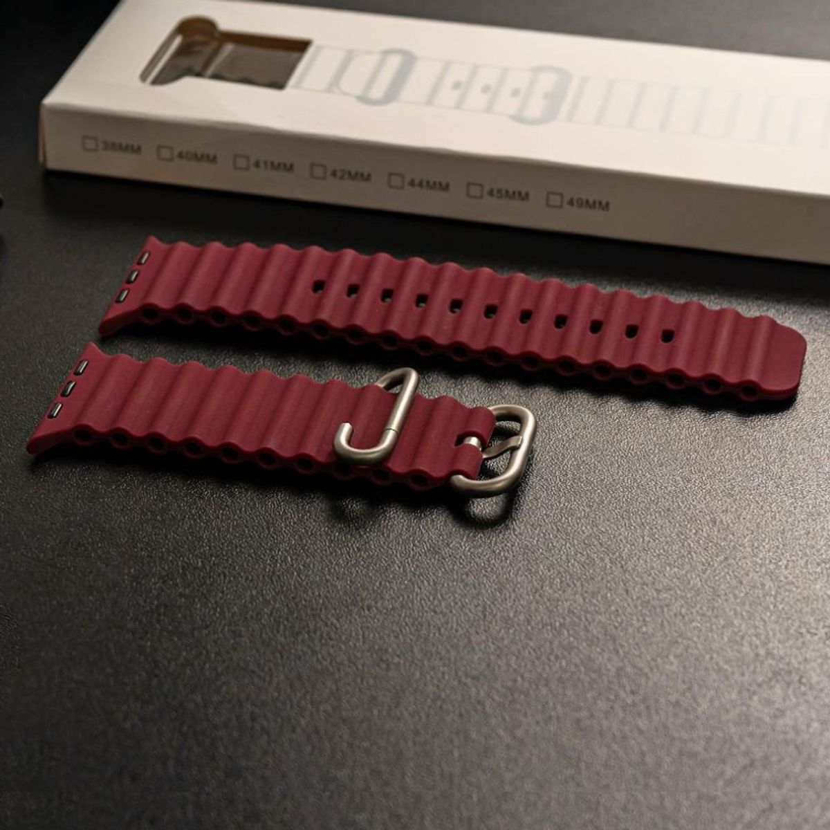 OEM - Correa Ocean Ultra para Apple Watch Color Vino Hebilla Ajustable Titanio