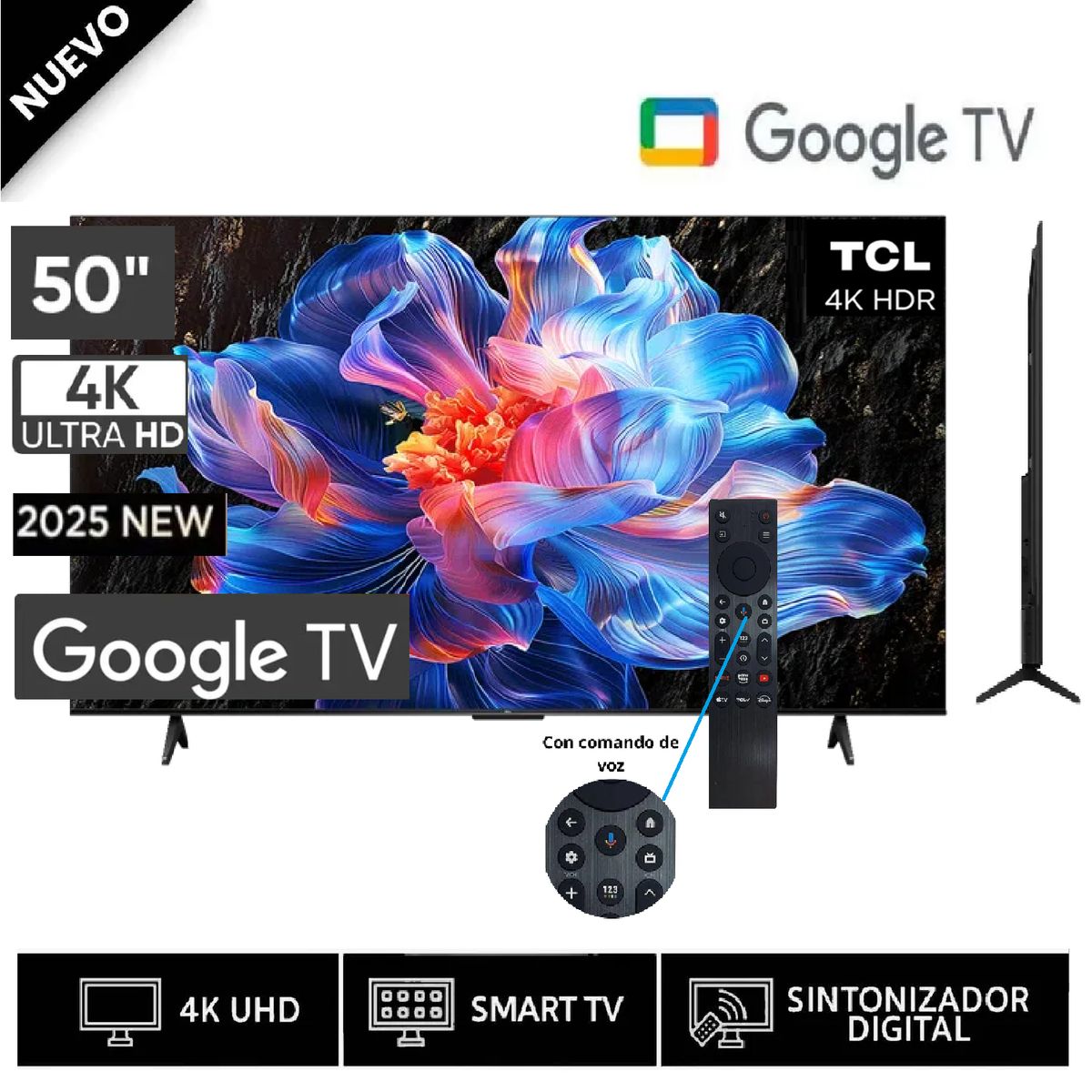 TCL - Televisor TCL 50” 50V6C LED UHD 4K Smart TV 2025