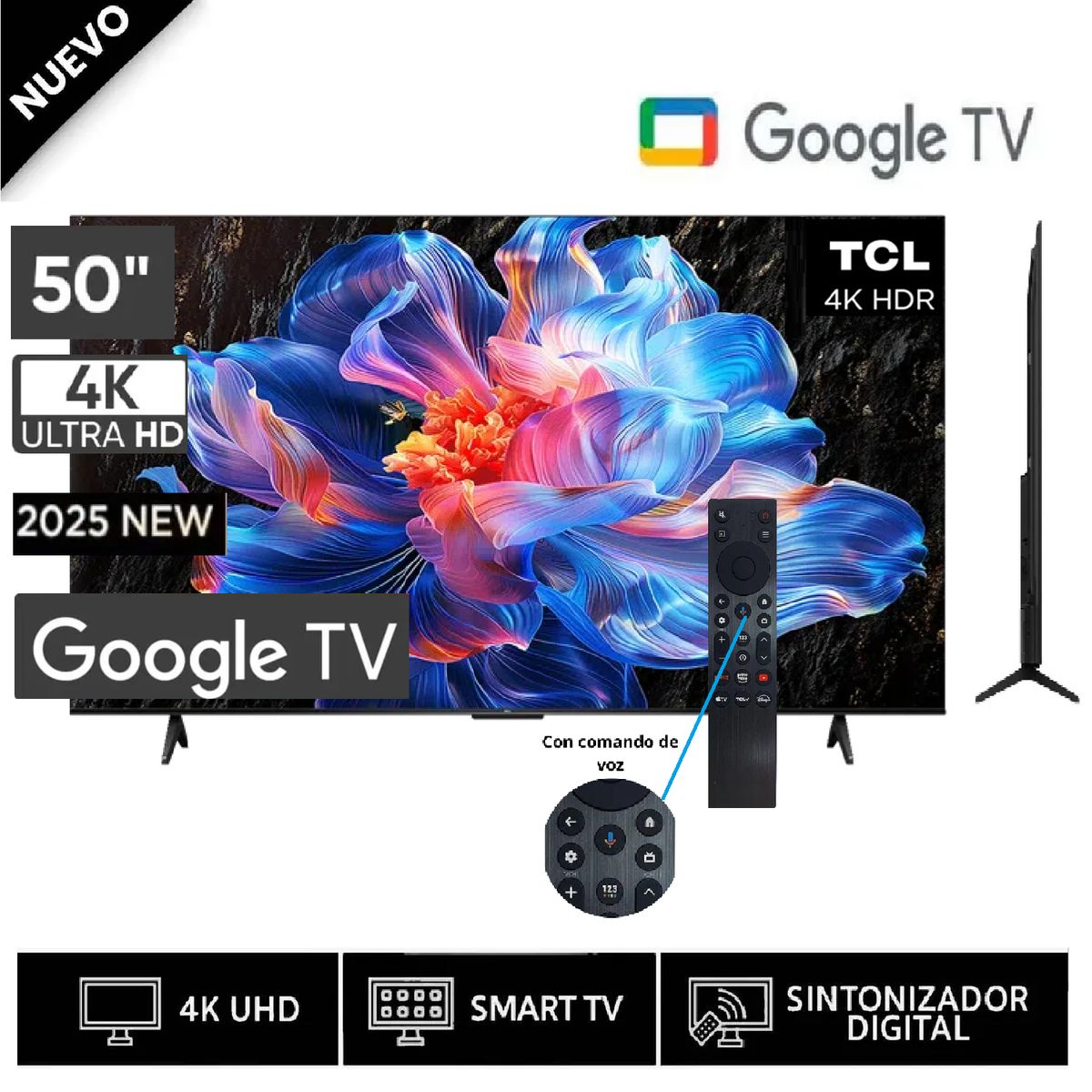 TCL - Televisor TCL 50” 50V6C LED UHD 4K Smart TV 2025