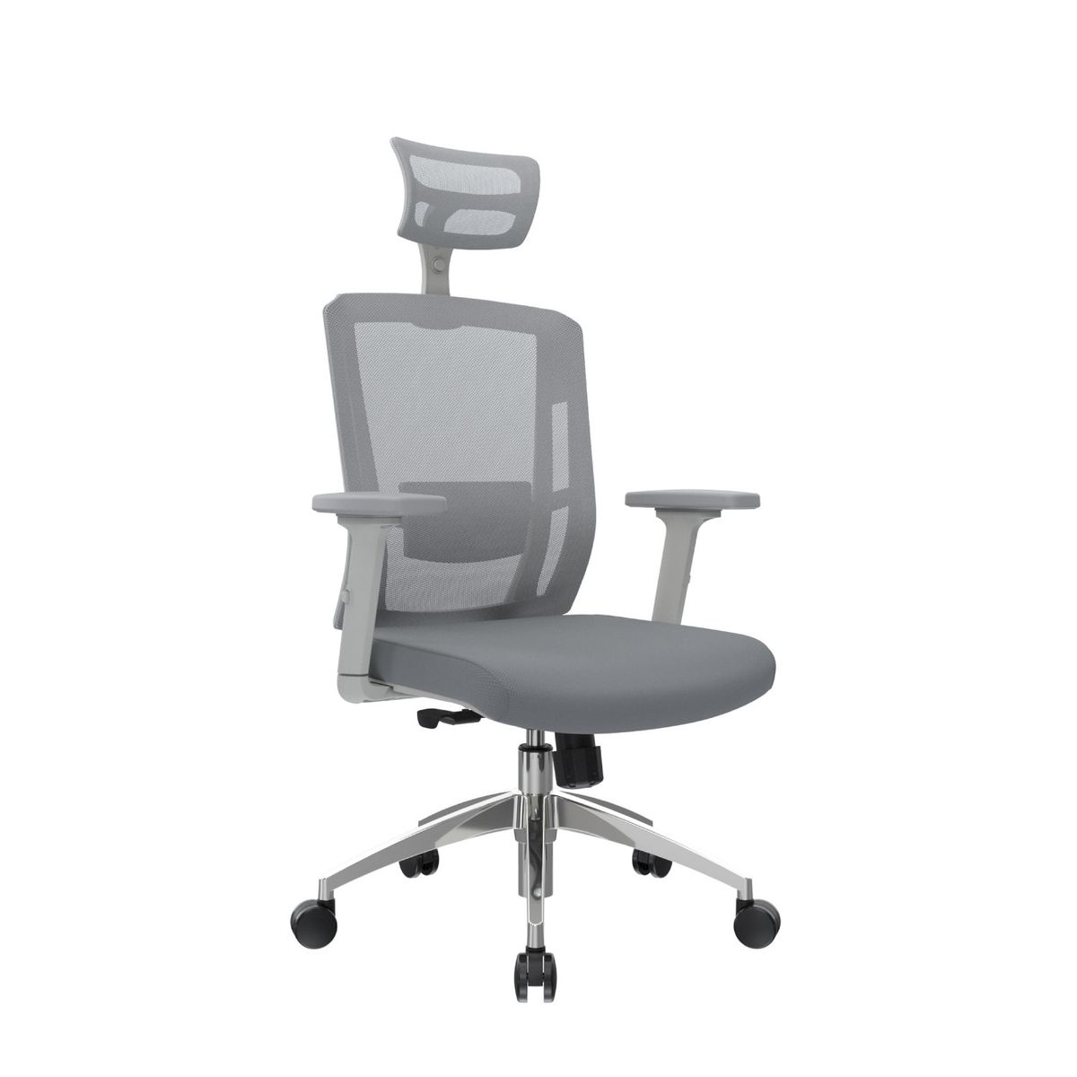 BONNO - Silla de Escritorio con Cabecero Delphi II Gris Bonno