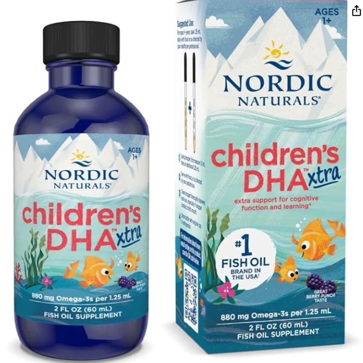 GENERICO - Nordic Naturals DHA Xtra para niños - 2 onzas , 880 mg Omega-3 EPA DHA