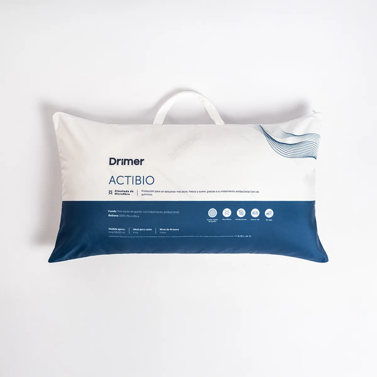 DRIMER - Almohada Microfibra Actibio King 90x50 cm