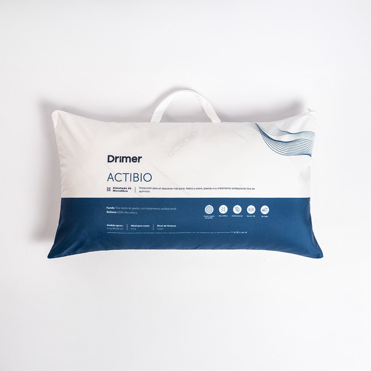 DRIMER - Almohada Microfibra Actibio King 90x50 cm