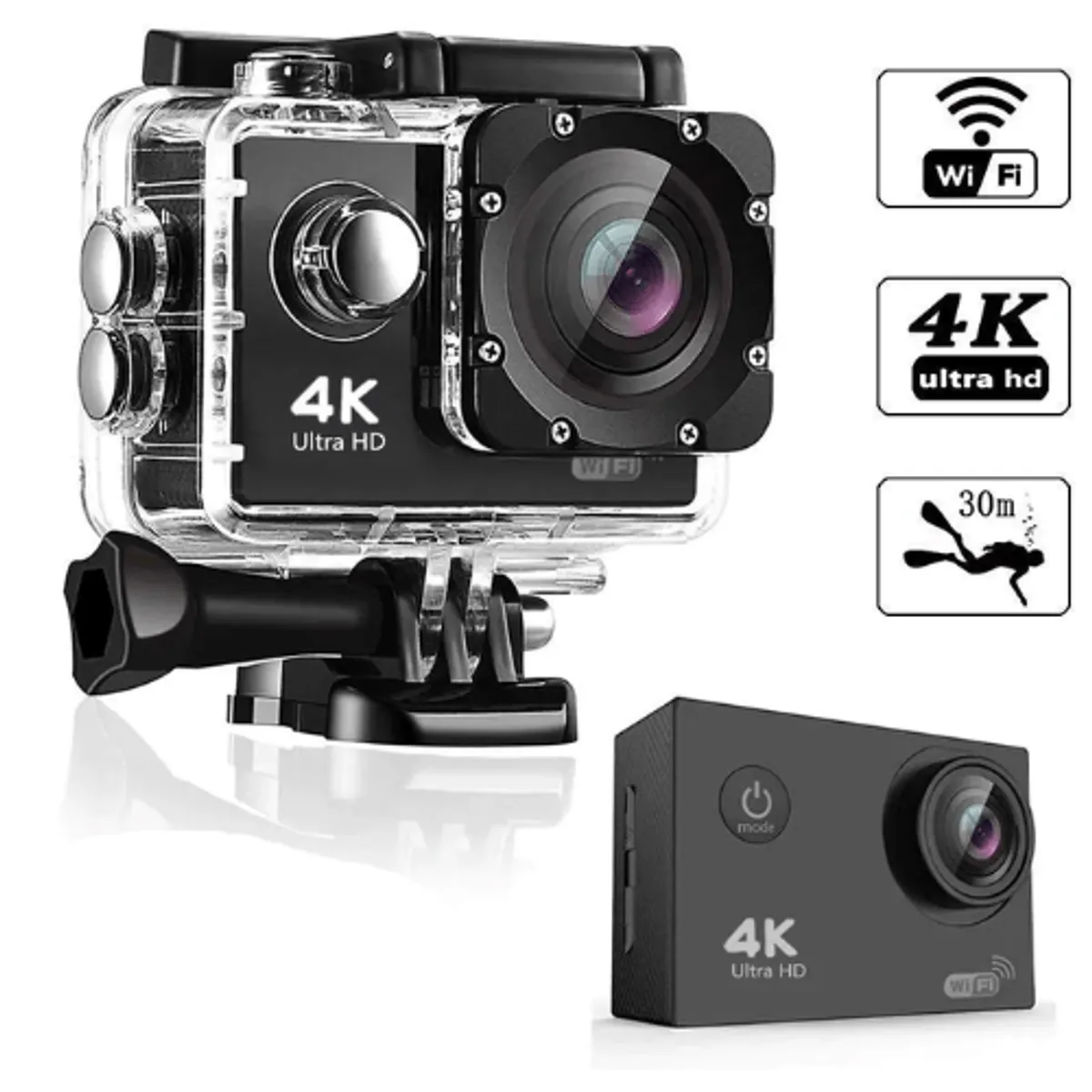 GENERICO - CAMARA GO PRO ULTRA HD 4K Wifi Deportiva Acuatico