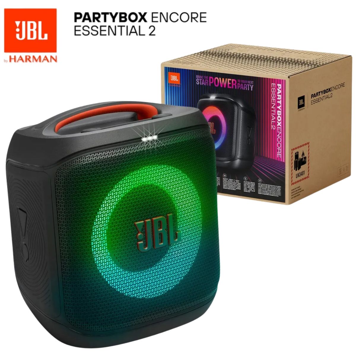 JBL - Parlante JBL PartyBox Encore Essential 2 Negro 100w con luces