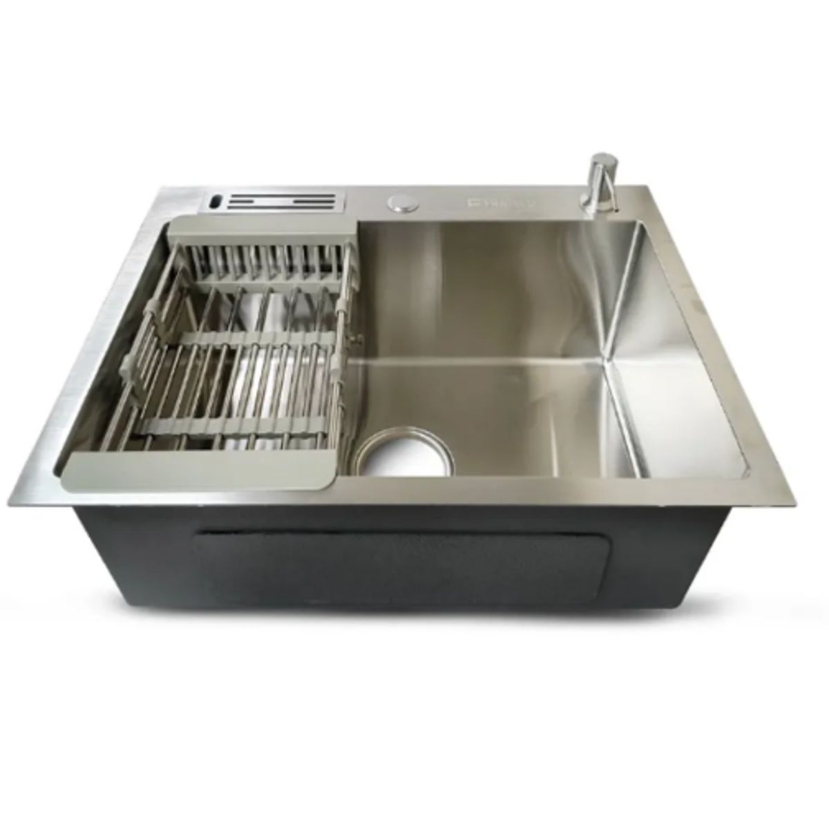 FRATELLI - LAVADERO DE COCINA ACERO CON PORTA CUCHILLO SATINADO 60 X 45 CM PRM-6045S