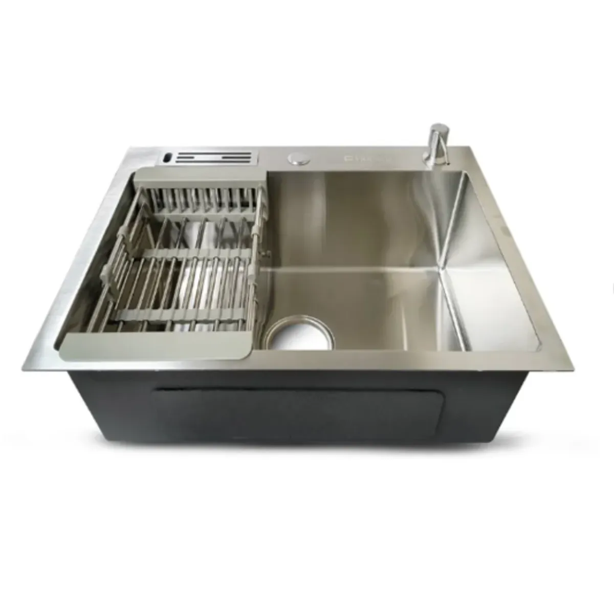 FRATELLI - LAVADERO DE COCINA ACERO CON PORTA CUCHILLO SATINADO 60 X 45 CM PRM-6045S