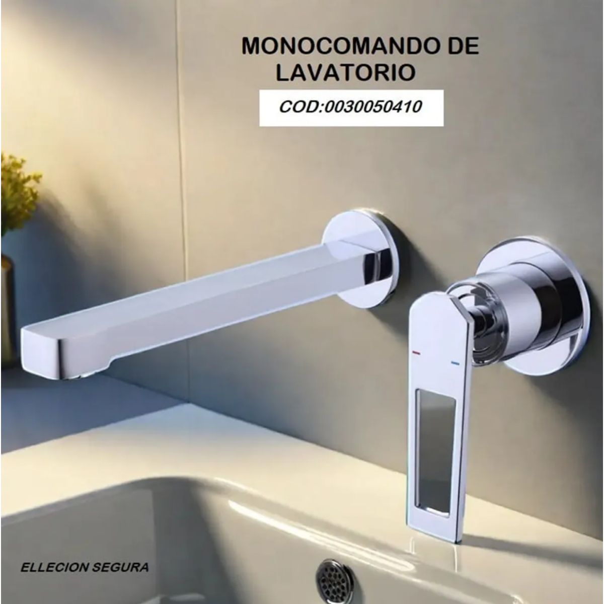 FRATELLI - MEZCLADORA MONOCOMANDO DE LAVATORIO A PARED CROMADO