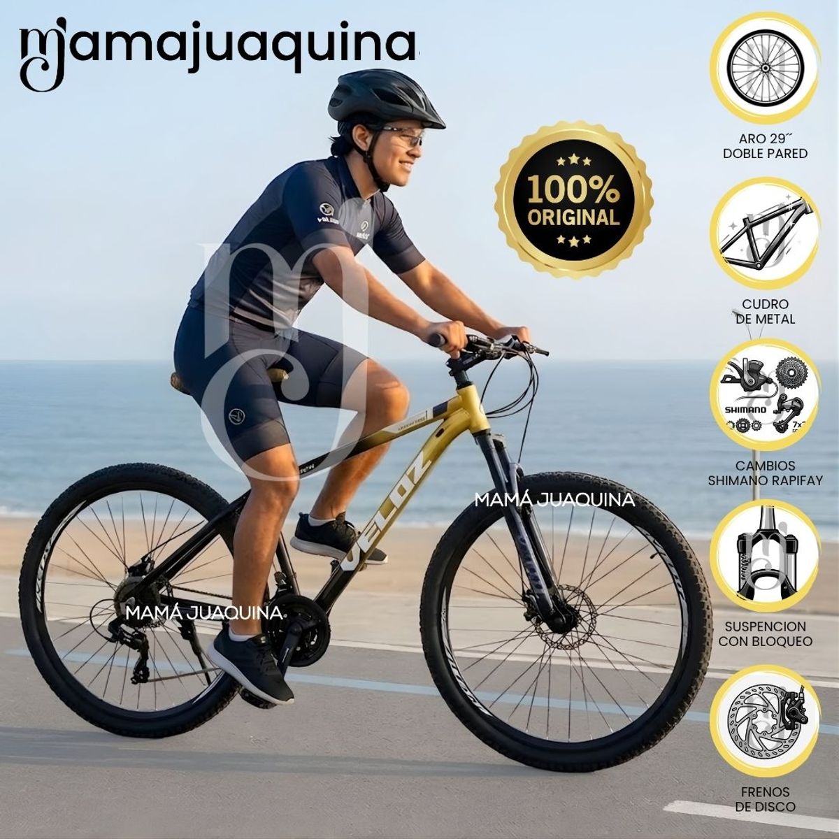 Bicicleta Montañera Deportiva Aro 29 «VELOZ HYDRAX» Yellow, marca Velox - Foto Principal