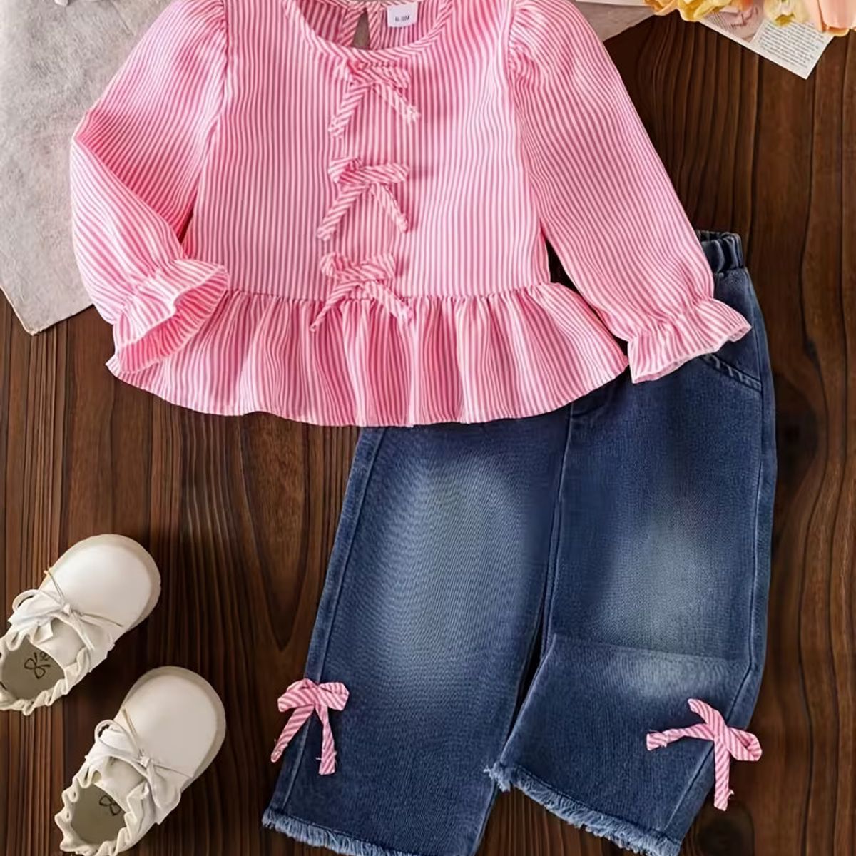 GENERICO - CONJUNTO  DE NIÑA BEBE MODELO CASUAL + BLUSA + PANTALON