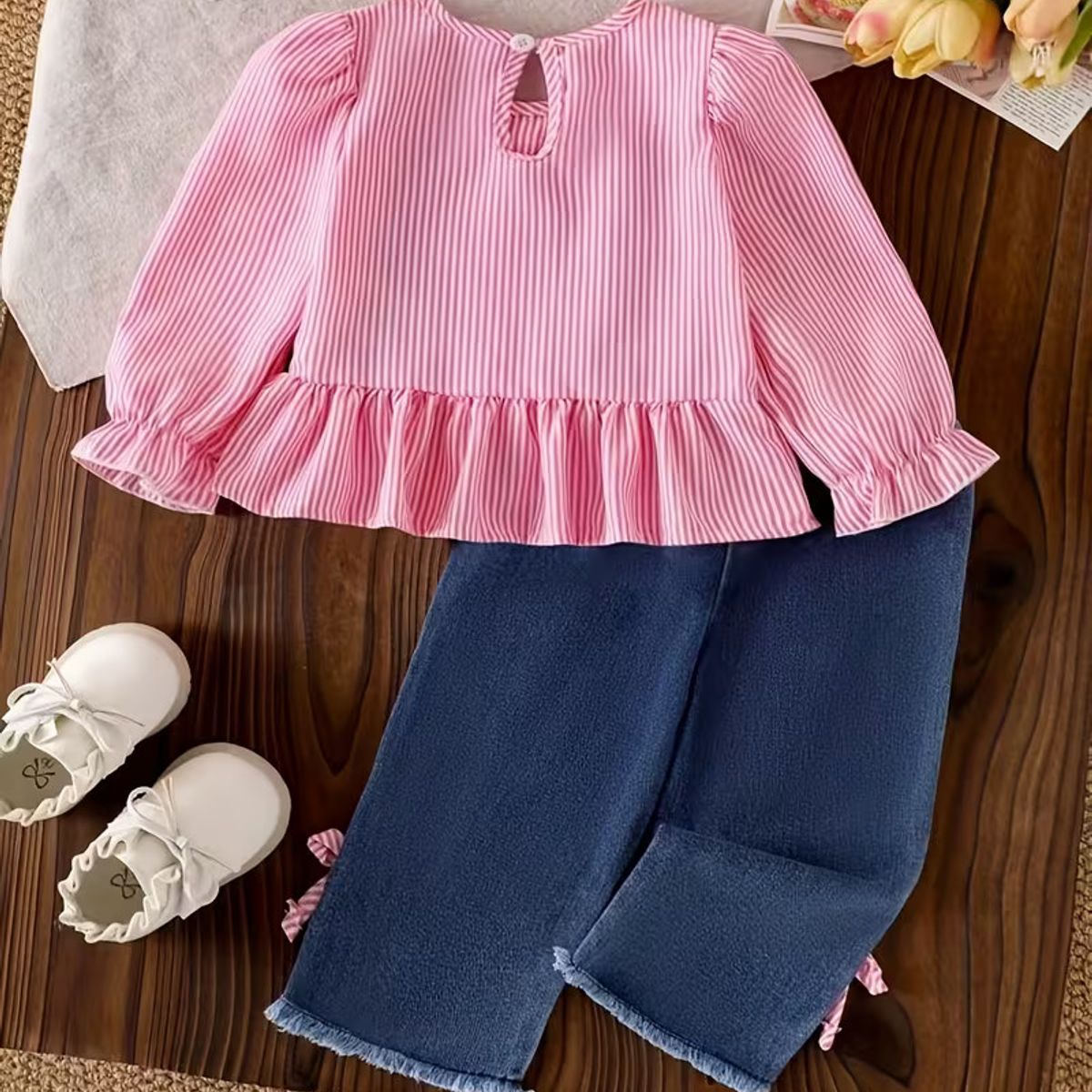 GENERICO - CONJUNTO  DE NIÑA BEBE MODELO CASUAL + BLUSA + PANTALON