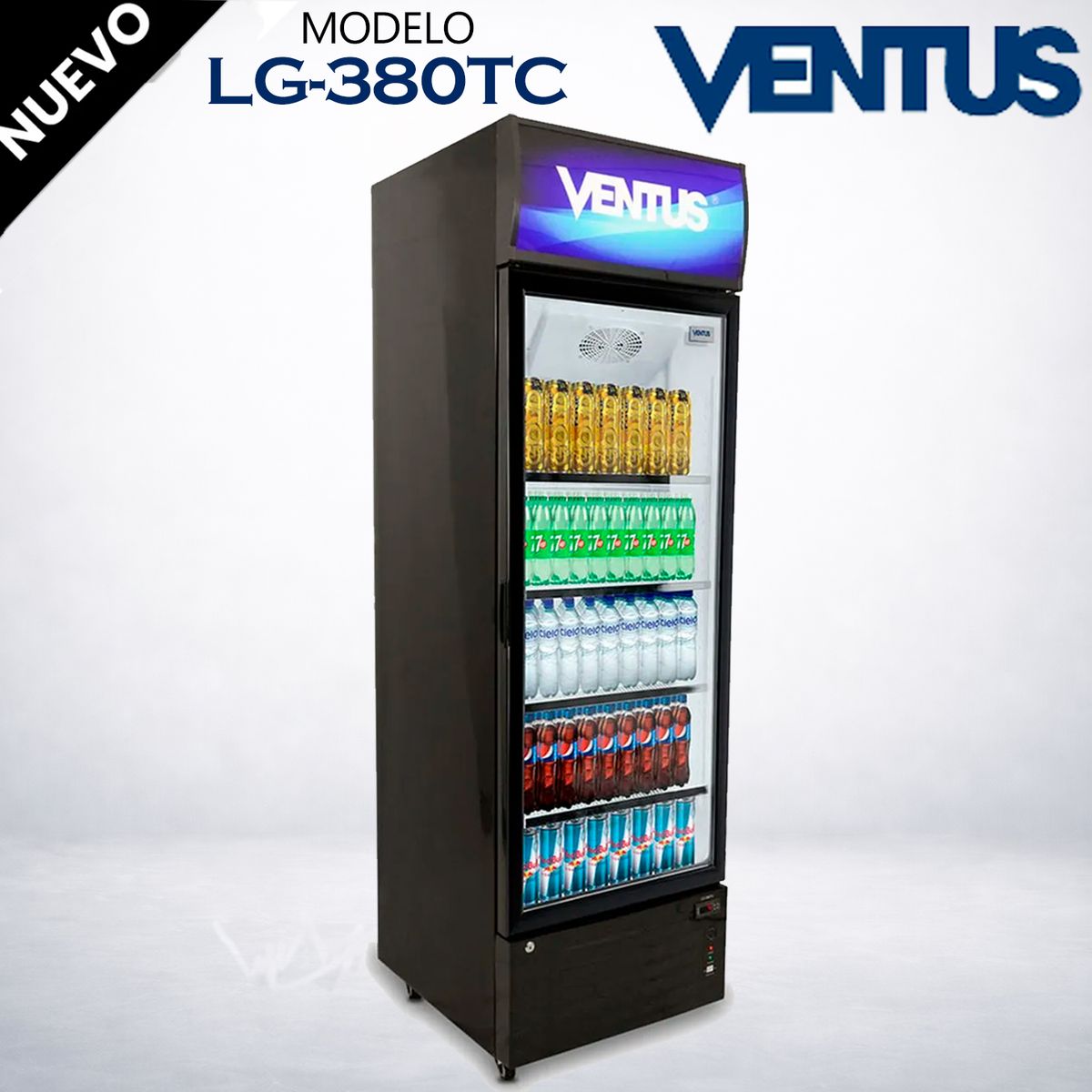 VENTUS - Visicooler Turbo Cooling 1 puerta vidrio 380L - LG -380TC