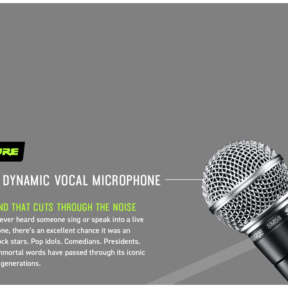 SHURE - Micrófono Shure SM SM58-LC Dinámico Cardioide