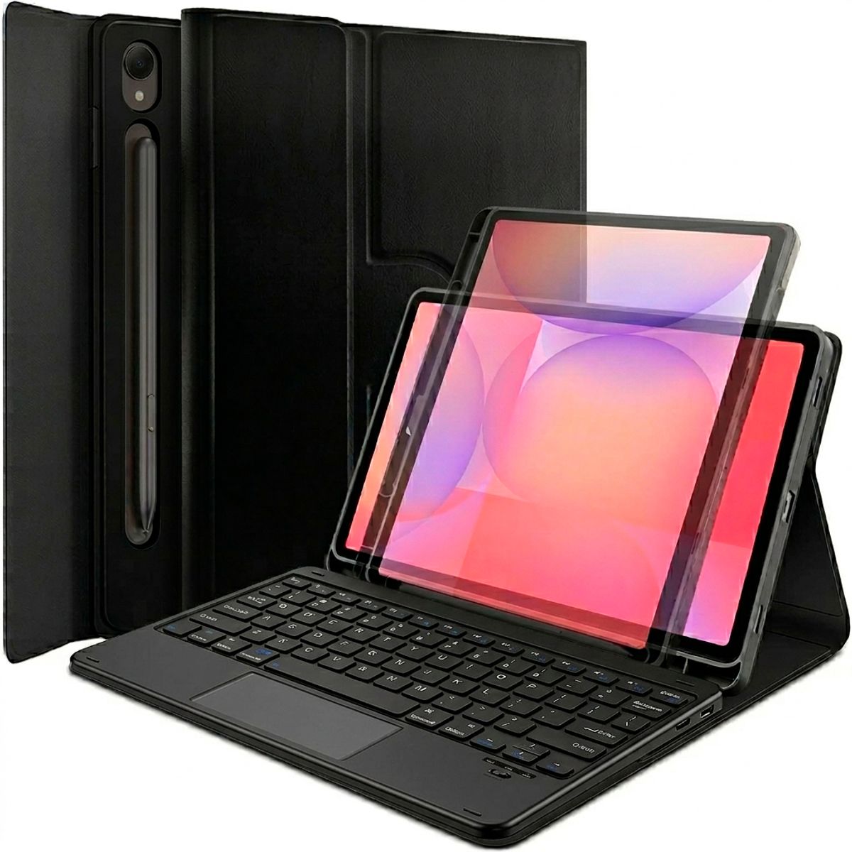 GENERICO - Funda para Samsung Tab S10 FE PLUS Negro con soporte magnético desmontable y Teclado Bluetooth