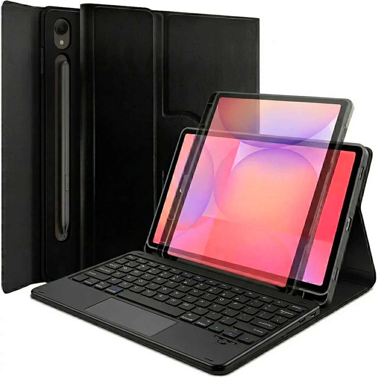 GENERICO - Funda para Samsung Tab S10 FE PLUS Negro con soporte magnético desmontable y Teclado Bluetooth