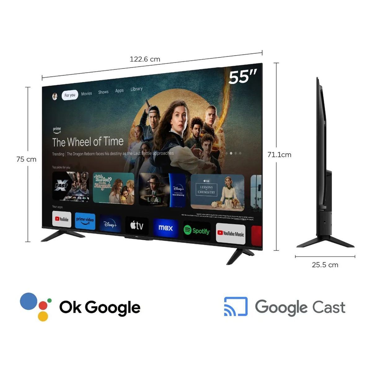 TCL - Televisor TCL 55 UHD 4K Smart TV 55P6K + Regalo