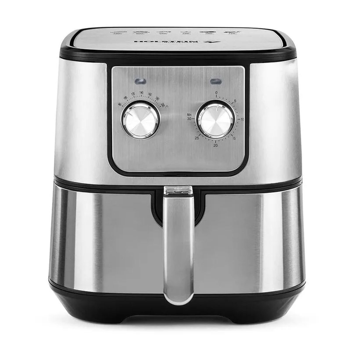 GENERICO - Freidora de Aire Holstein HH-09202009B 5.5L 1700W NegroPlata - Panel Análogo