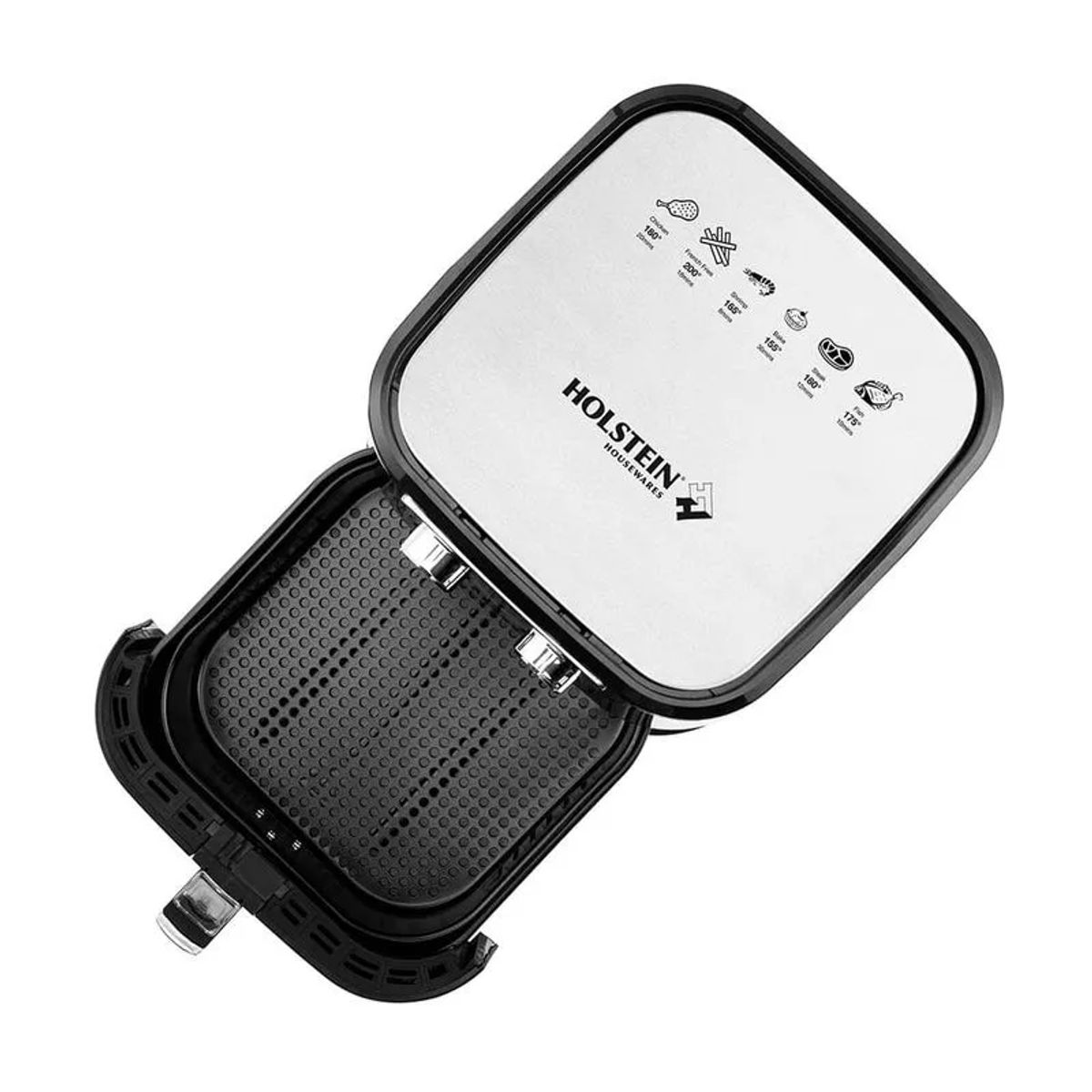 GENERICO - Freidora de Aire Holstein HH-09202009B 5.5L 1700W NegroPlata - Panel Análogo