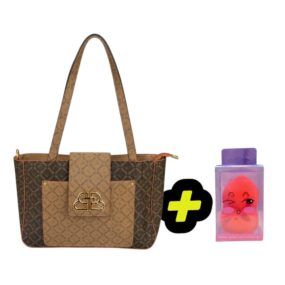GENERICO - CARTERA ELEGANTE MARRON CON COFFEE