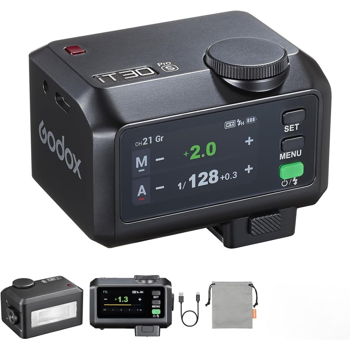 GODOX - Flash Godox IT30Pro-S para Sony TTL HSS 18000s Mini Flash de pantalla táctil - Negro