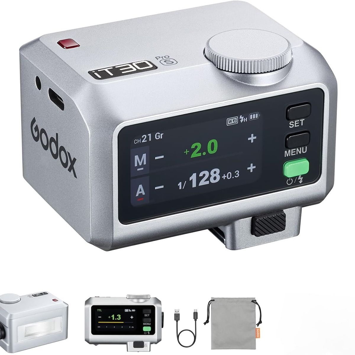 GODOX - Flash Godox IT30Pro-S para Sony TTL HSS 18000s Mini Flash de pantalla táctil - Plata