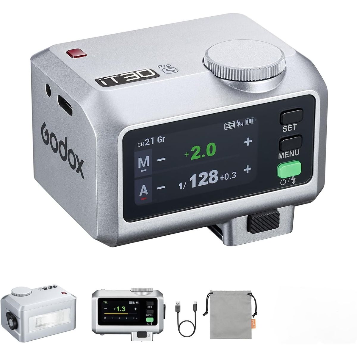 GODOX - Flash Godox IT30Pro-S para Sony TTL HSS 18000s Mini Flash de pantalla táctil - Plata