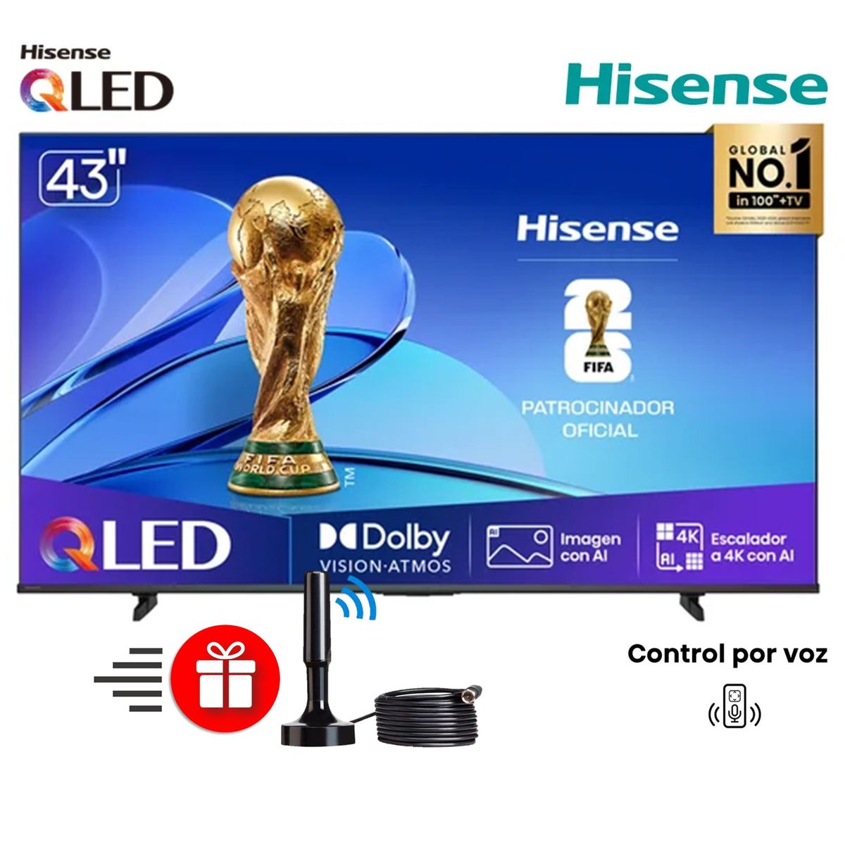 Hisense - Televisor Hisense 43 QLED 4K 43Q6Qv Smart Tv + Regalo
