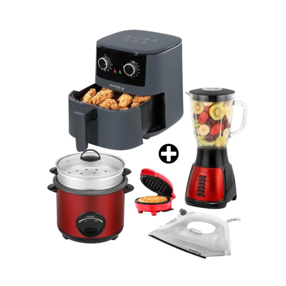 GENERICO - COMBO Holstein: Freidora - Plancha  + Olla+Licuadora + Waflera