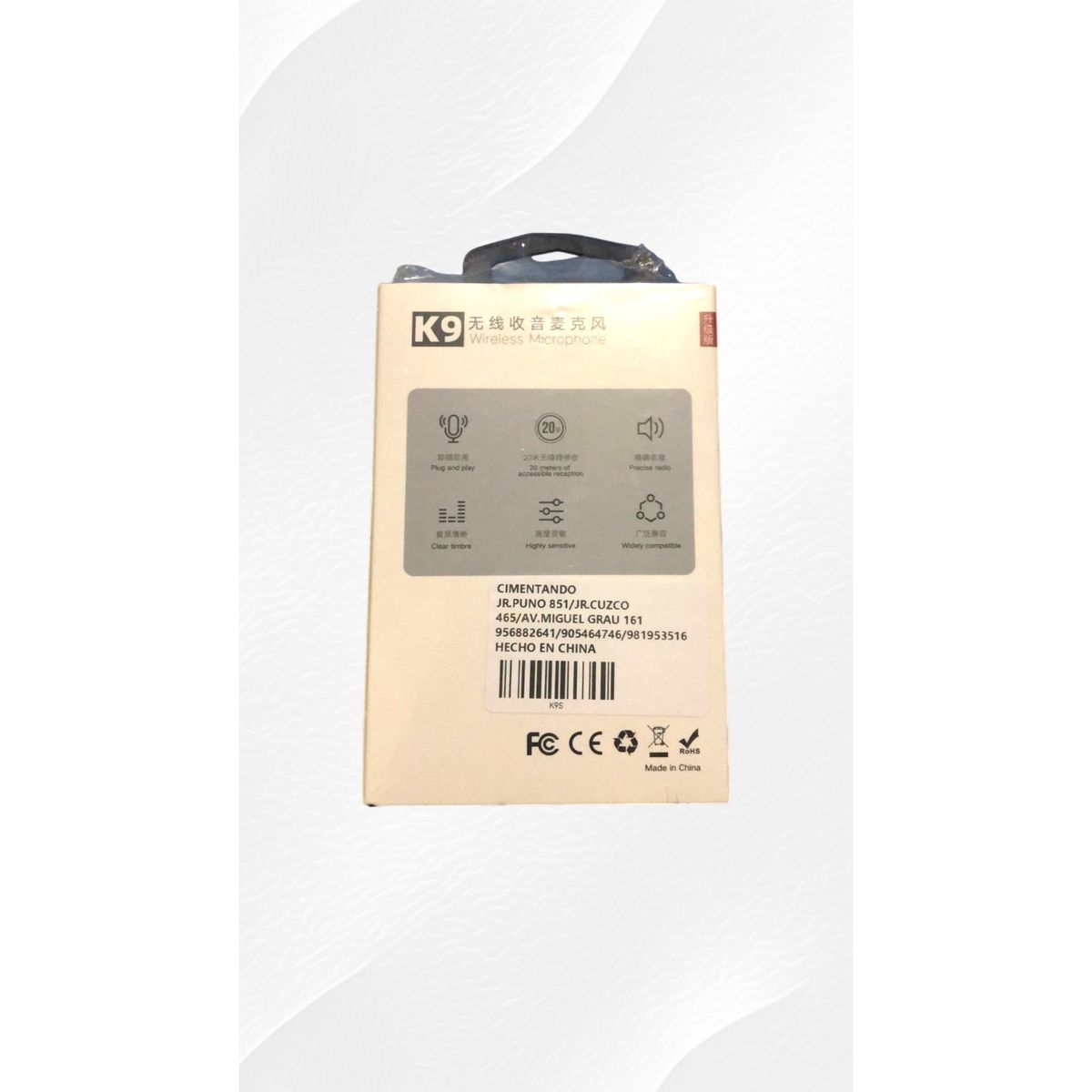 GENERICO - MICRÓFONO SOLAPERO INÁLAMBRICO K9 TIPO C