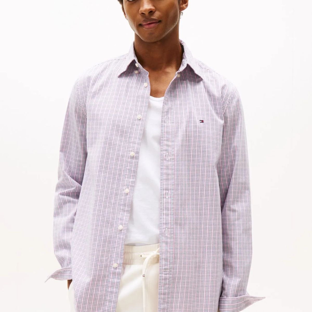 TOMMY HILFIGER - CAMISA FLEX POPLIN SMALL TARTAN SHIRT TH