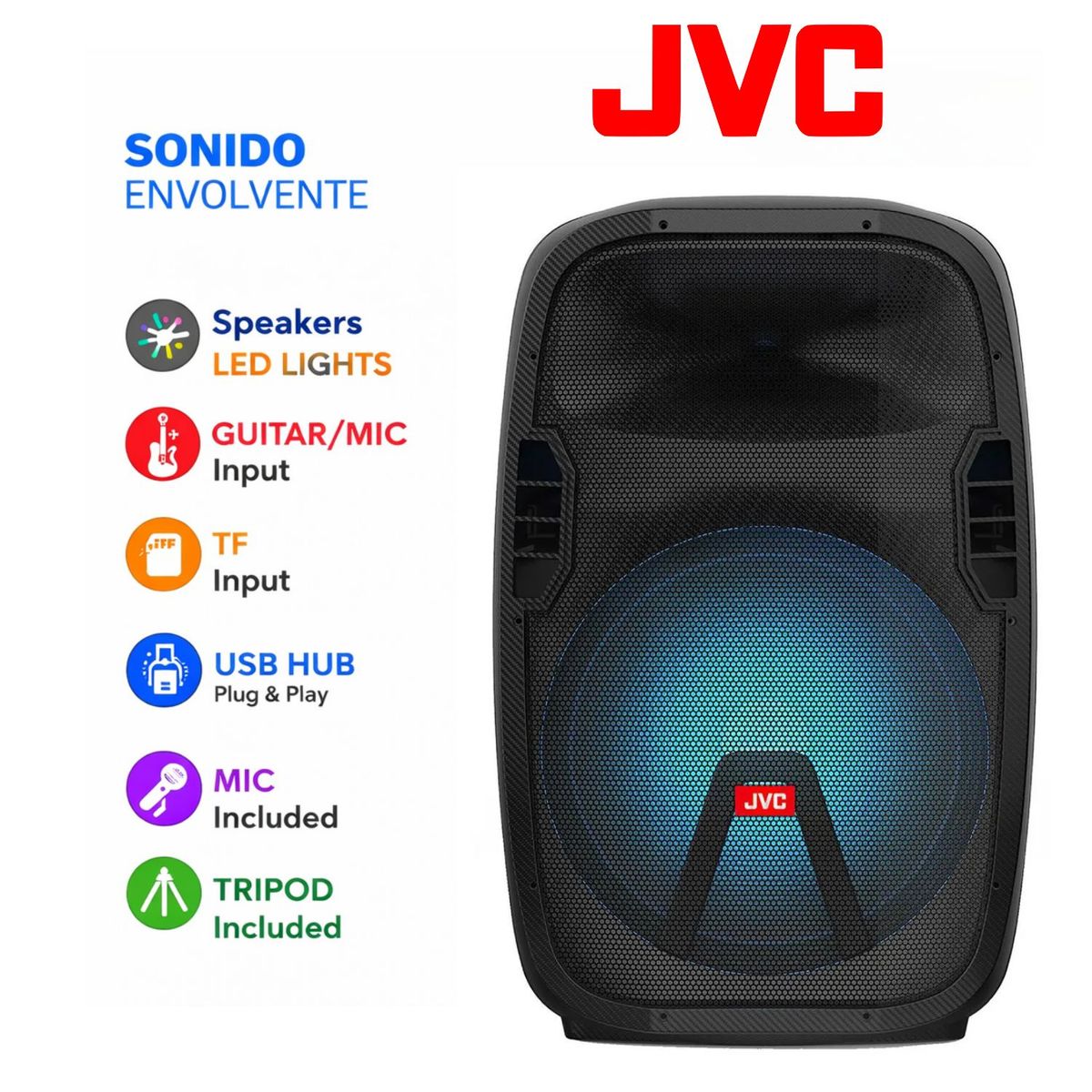 GENERICO - Parlante JVC Bluetooth USB 35W XS-KY412PB
