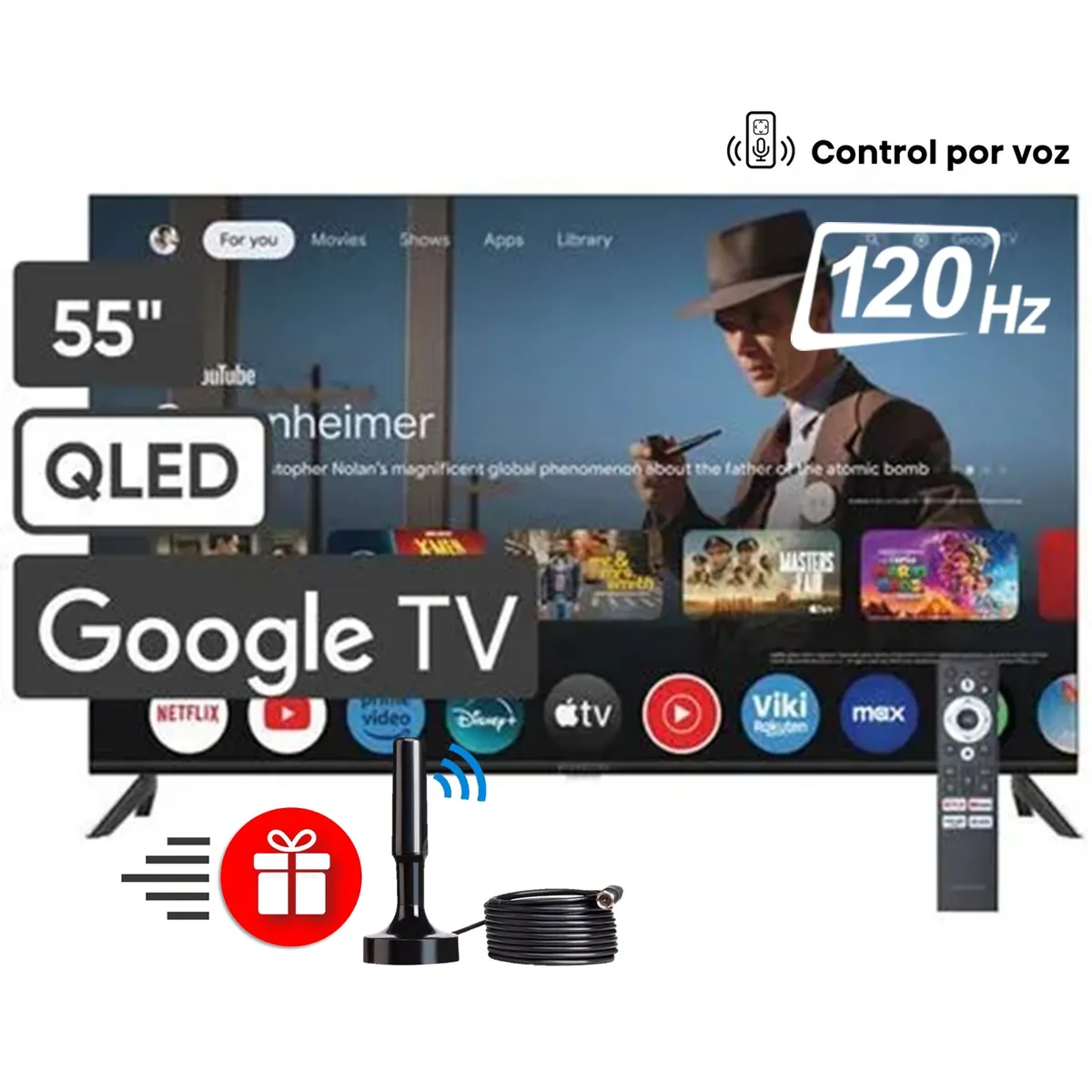BLACKLINE - Televisor BLACKLINE 55 QLED 4K Smart TV 120HZ BL55-T6210QD + Regalo