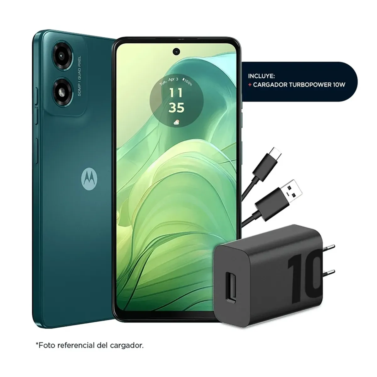 MOTOROLA - Celular Motorola G04s 6.6" Pulg. 4GB RAM 256GB Android 14 - Verde Aurora