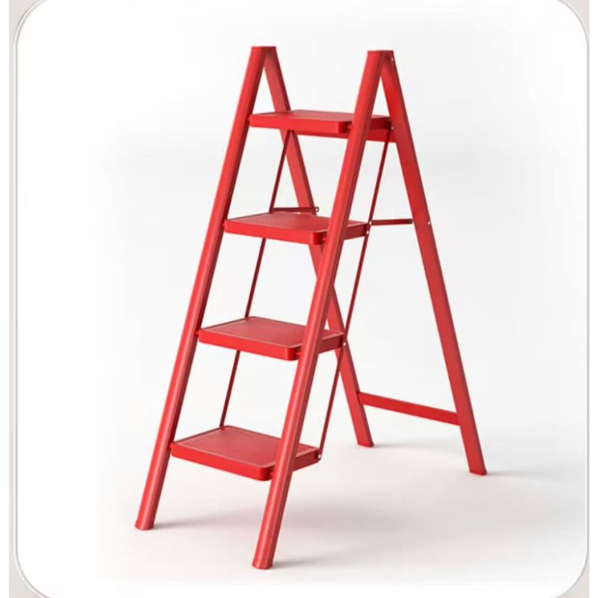 GENERICO - Escalera plegable 4 escalones resistente compacta antideslizante uso hogar oficina