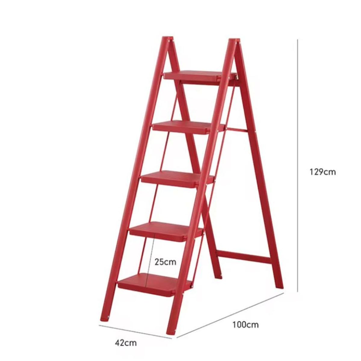 GENERICO - Escalera plegable 5 escalones resistente compacta negra antideslizante uso hogar oficina