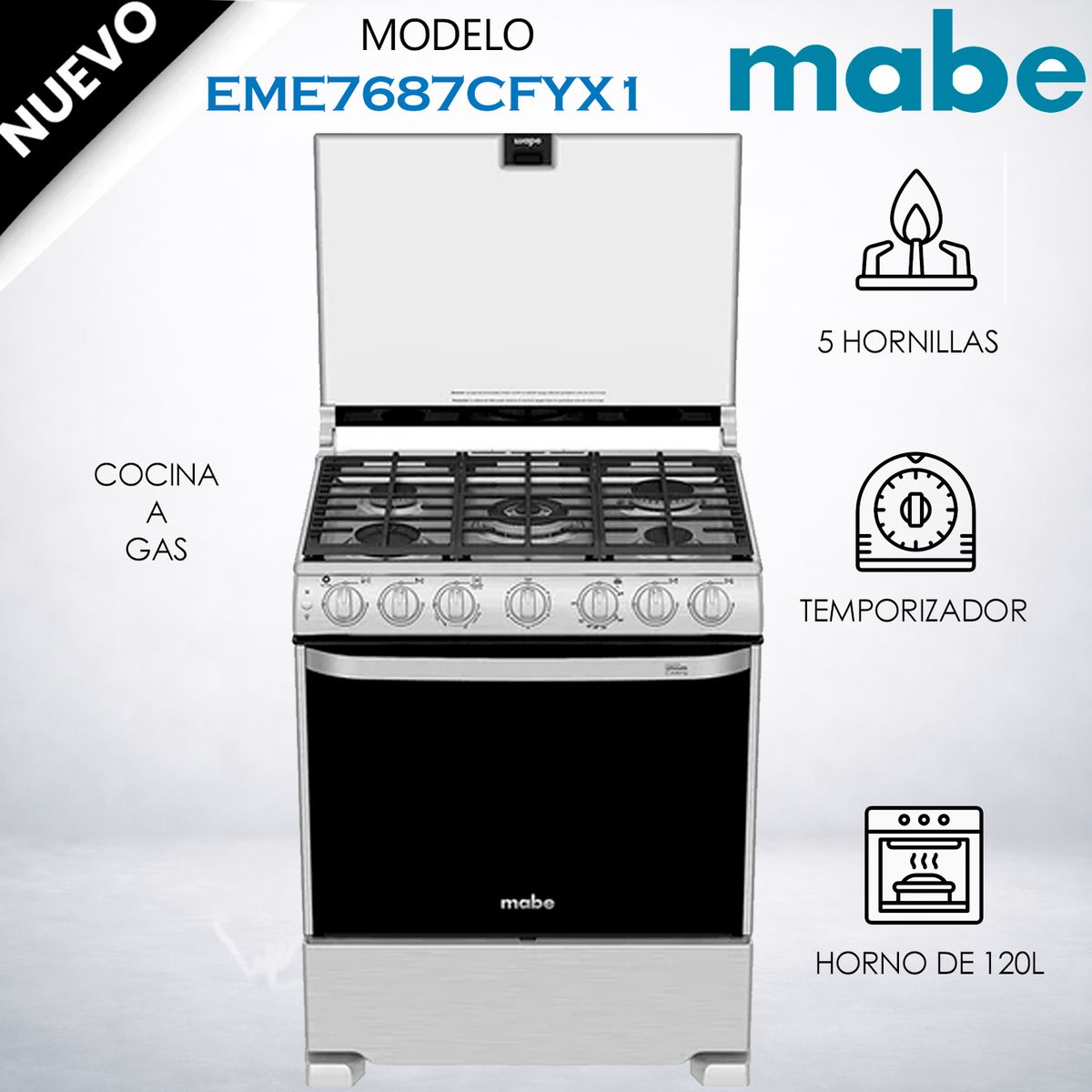 MABE - COCINA A GAS MABE EME7687CFYX1