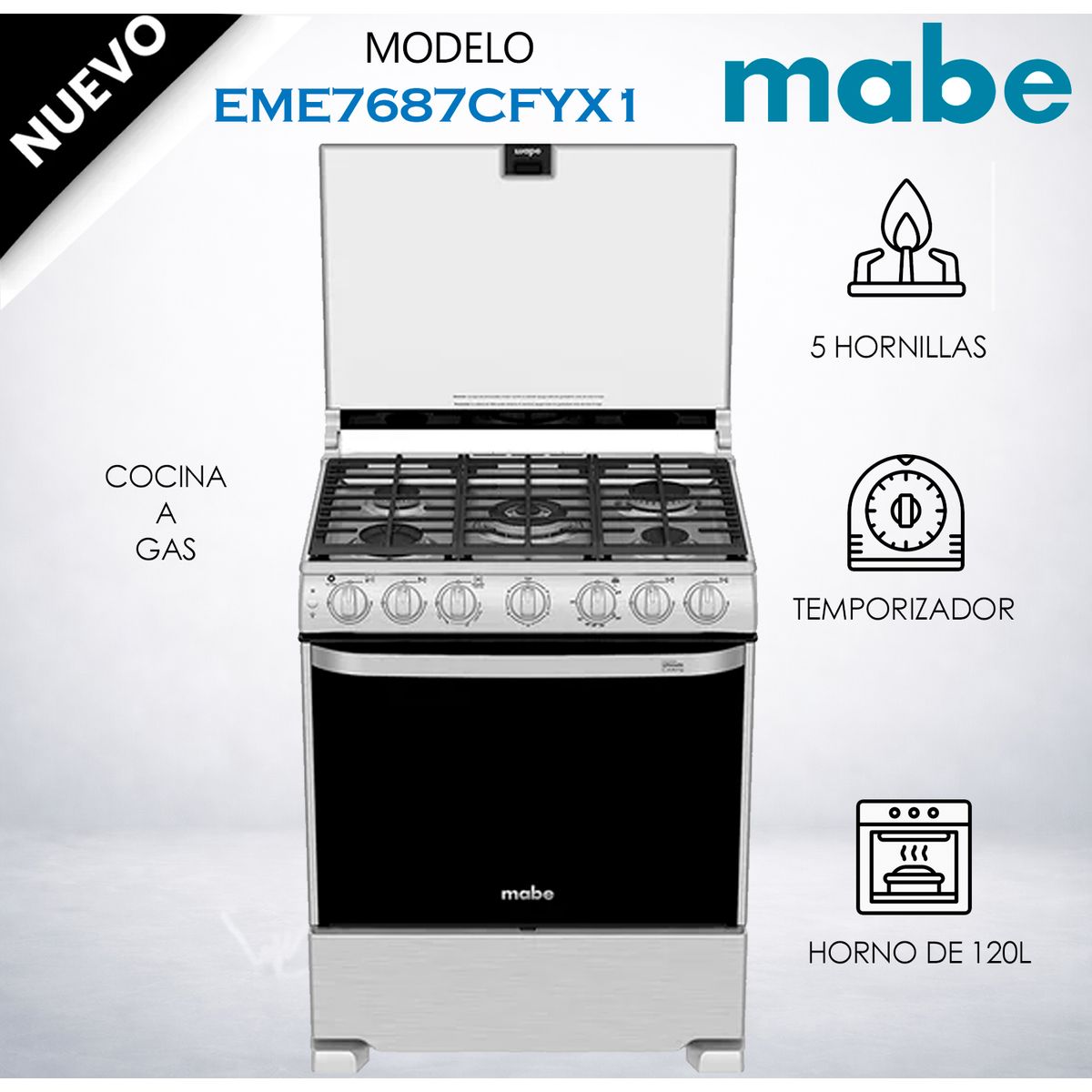 MABE - COCINA A GAS MABE EME7687CFYX1