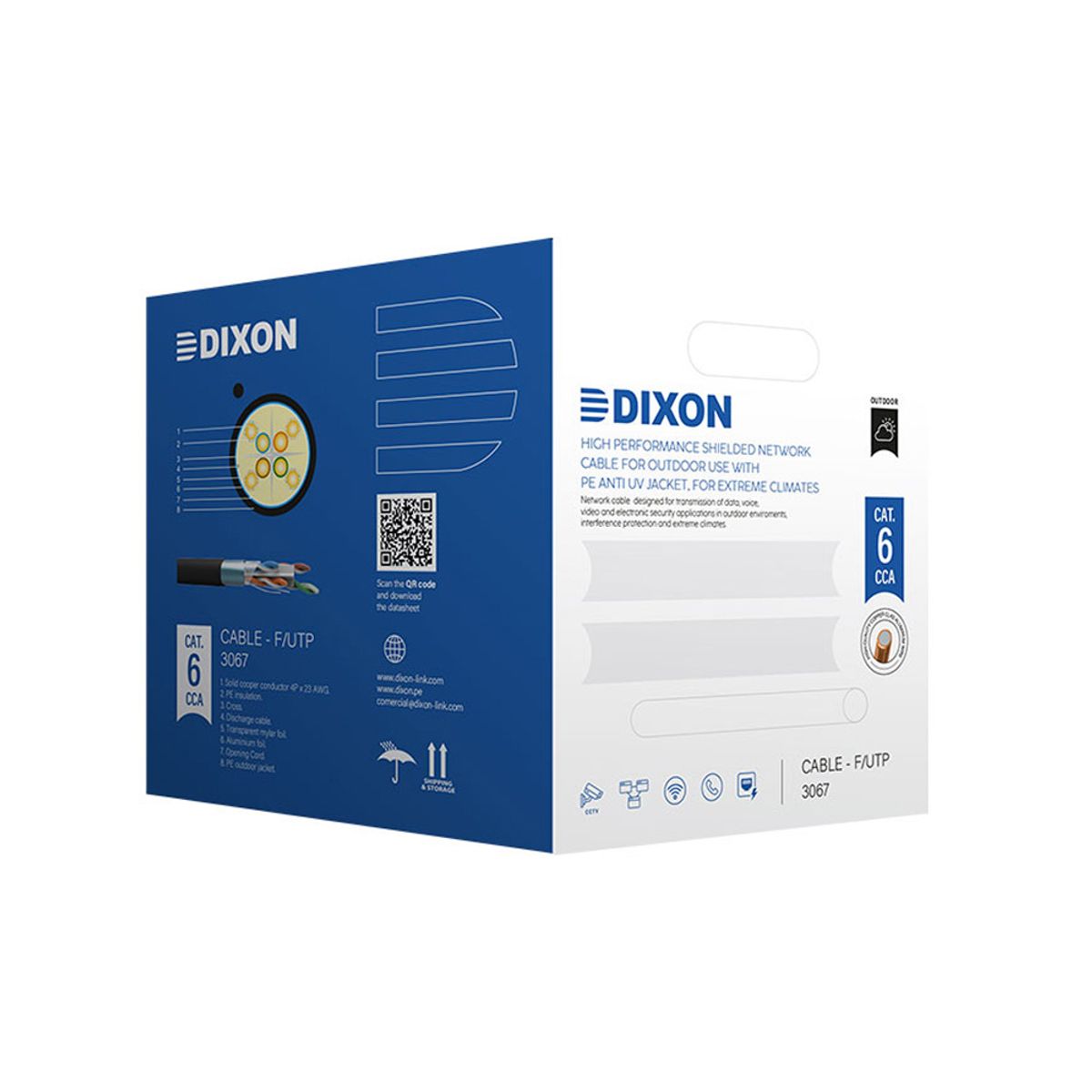 DIXON - Cable Utp Dixon 3067 Cat.6 Cca 23Awg 305M Exterior Uv