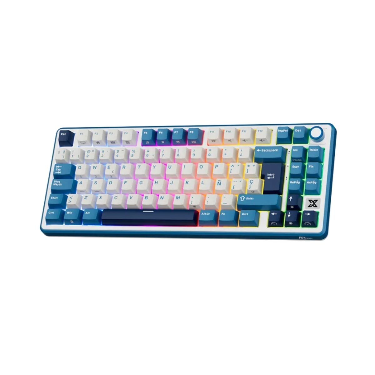 ROYAL KLUDGE - Teclado Royal Kludge RK X87 Wired 75% Blue Switch Creamy