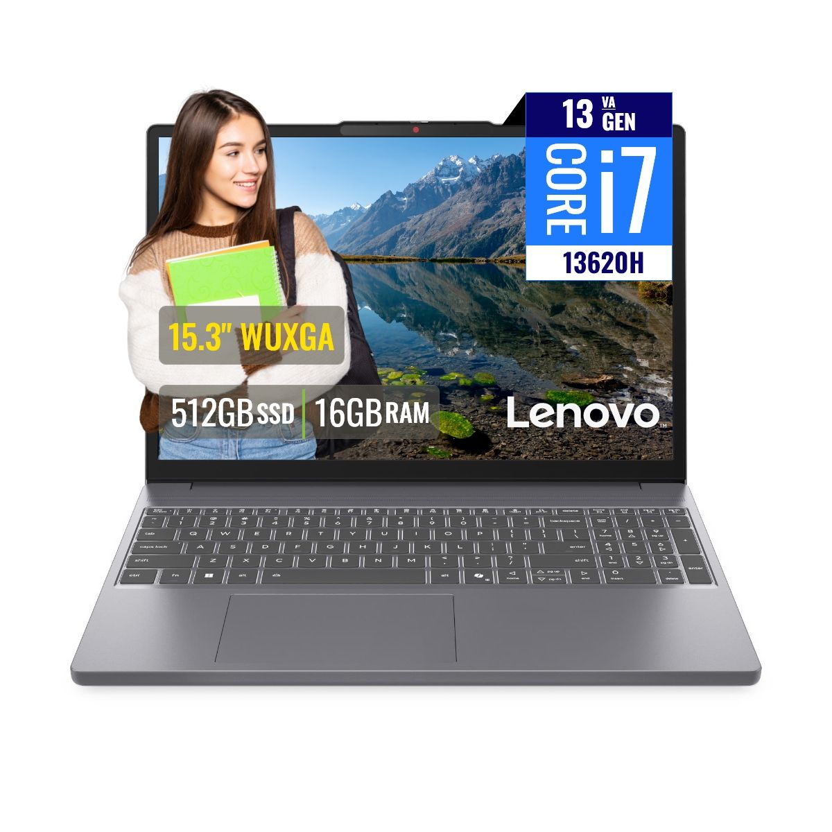 LENOVO - Laptop Lenovo Ideapad slim 15.6 Tactil FHD, Core i7 13620H, 16GB DDR5, SSD 512GB
