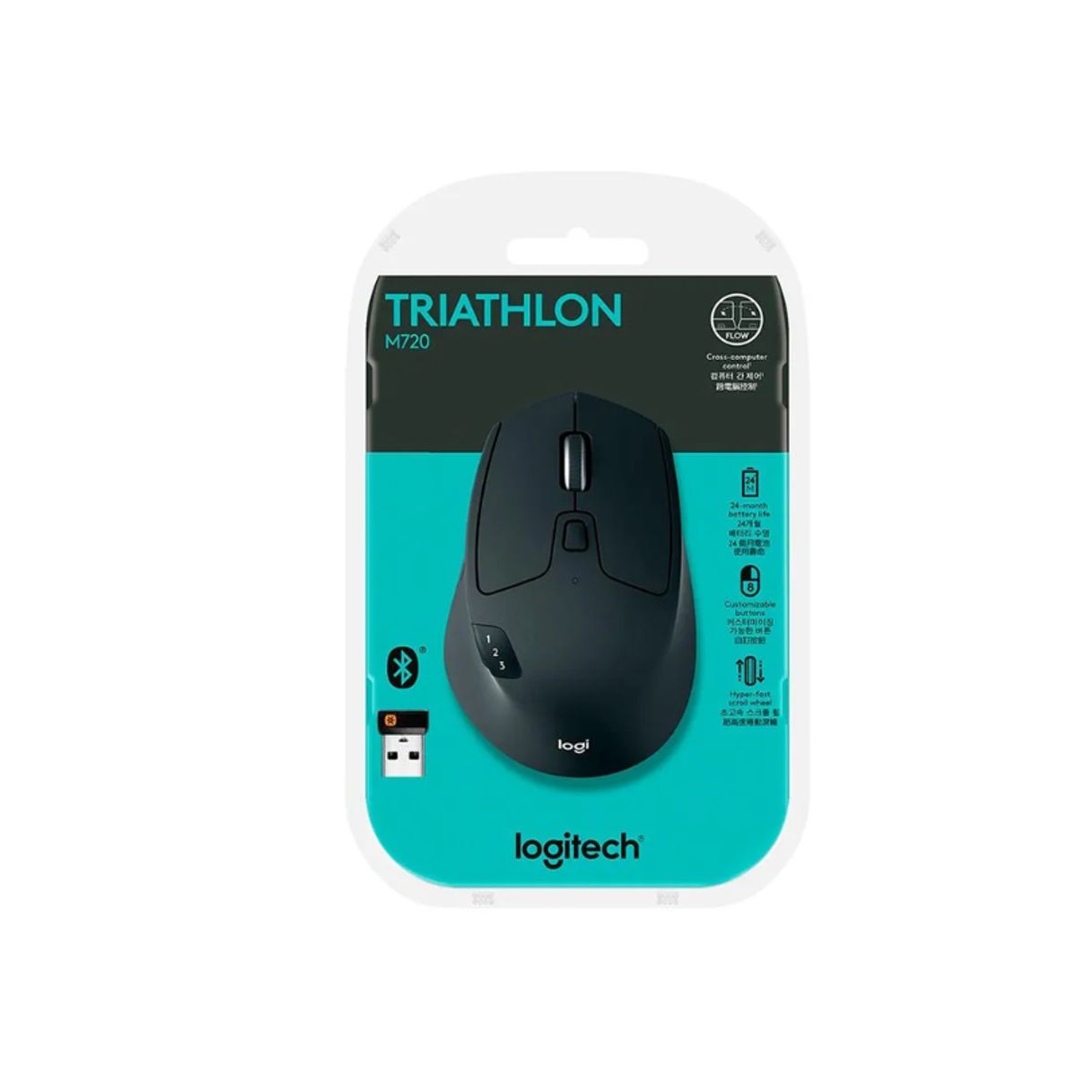 LOGITECH - Mouse Logitech M720 Triathlon Inalámbrico Negro 910-004790