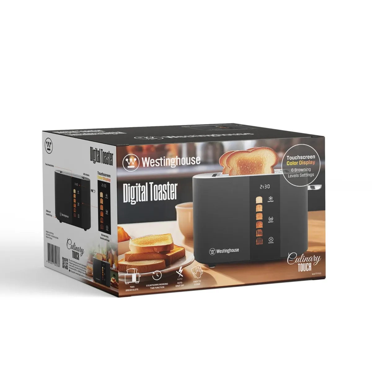 WESTINGHOUSE - Tostadora digital con pantalla táctil WH negro