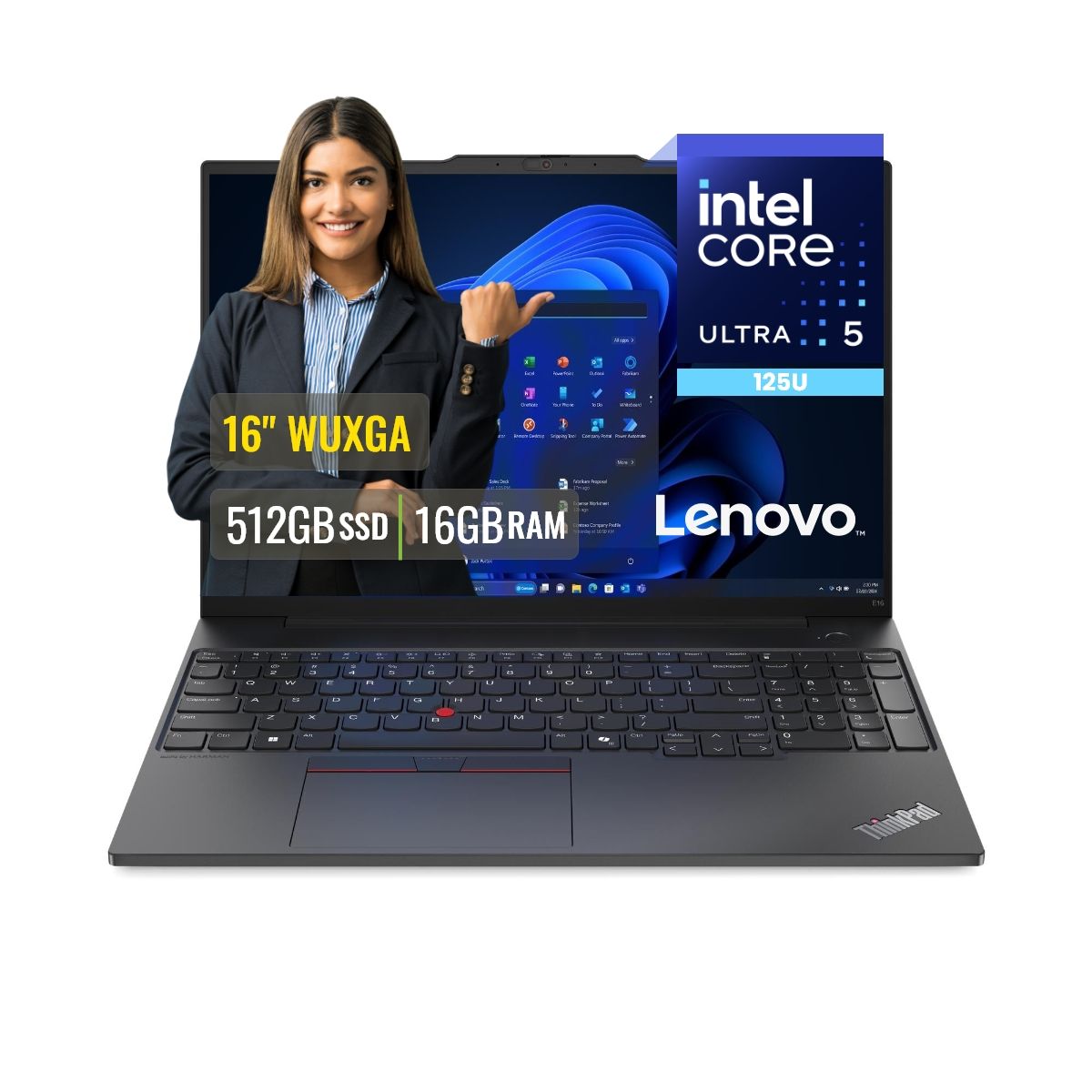 LENOVO - Laptop Lenovo ThinkPad E16 16 FHD, Ultra 5 125U, 16GB DDR5, SSD 512GB Windows 11 Pro