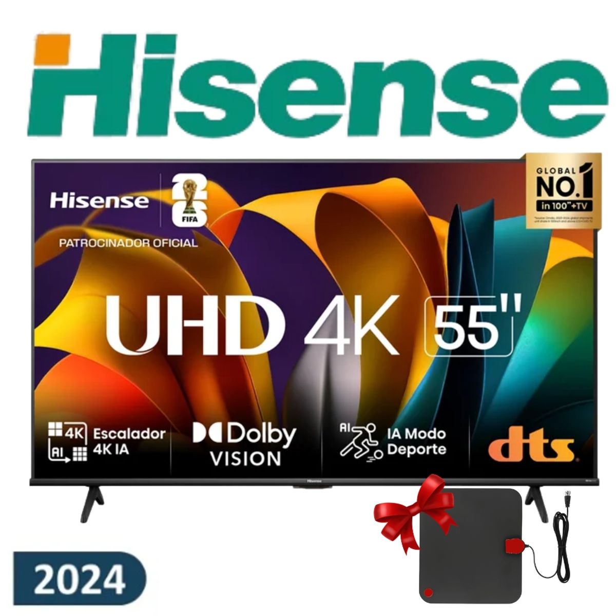 HISENSE - TELEVISOR 55 HISENSE UHD 4K MOD 55A6N+ REGALO ANT DIGITAL