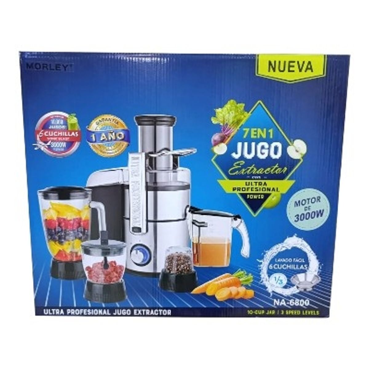 GENERICO - EXTRACTOR DE FRUTA 4EN1 MULTIUSO 3000W