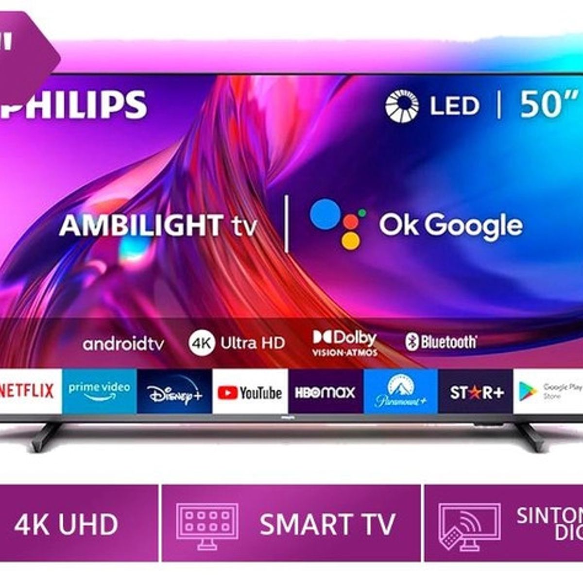 PHILIPS - TELEVISOR SMART TV PHILIPS 4K ULTRA HD 50 50PUD7906
