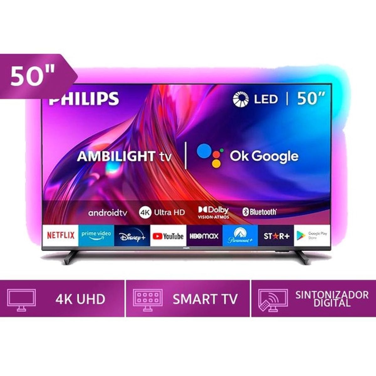 PHILIPS - TELEVISOR SMART TV PHILIPS 4K ULTRA HD 50 50PUD7906