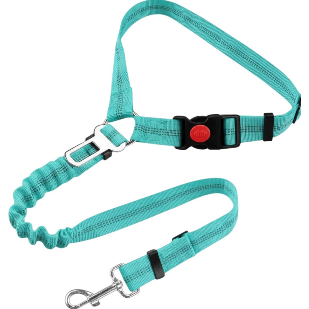 IMPORTADO MC - Correa para Perros de Seguridad en Coche Ajustable Multifuncional 3 en 1 Color Celeste