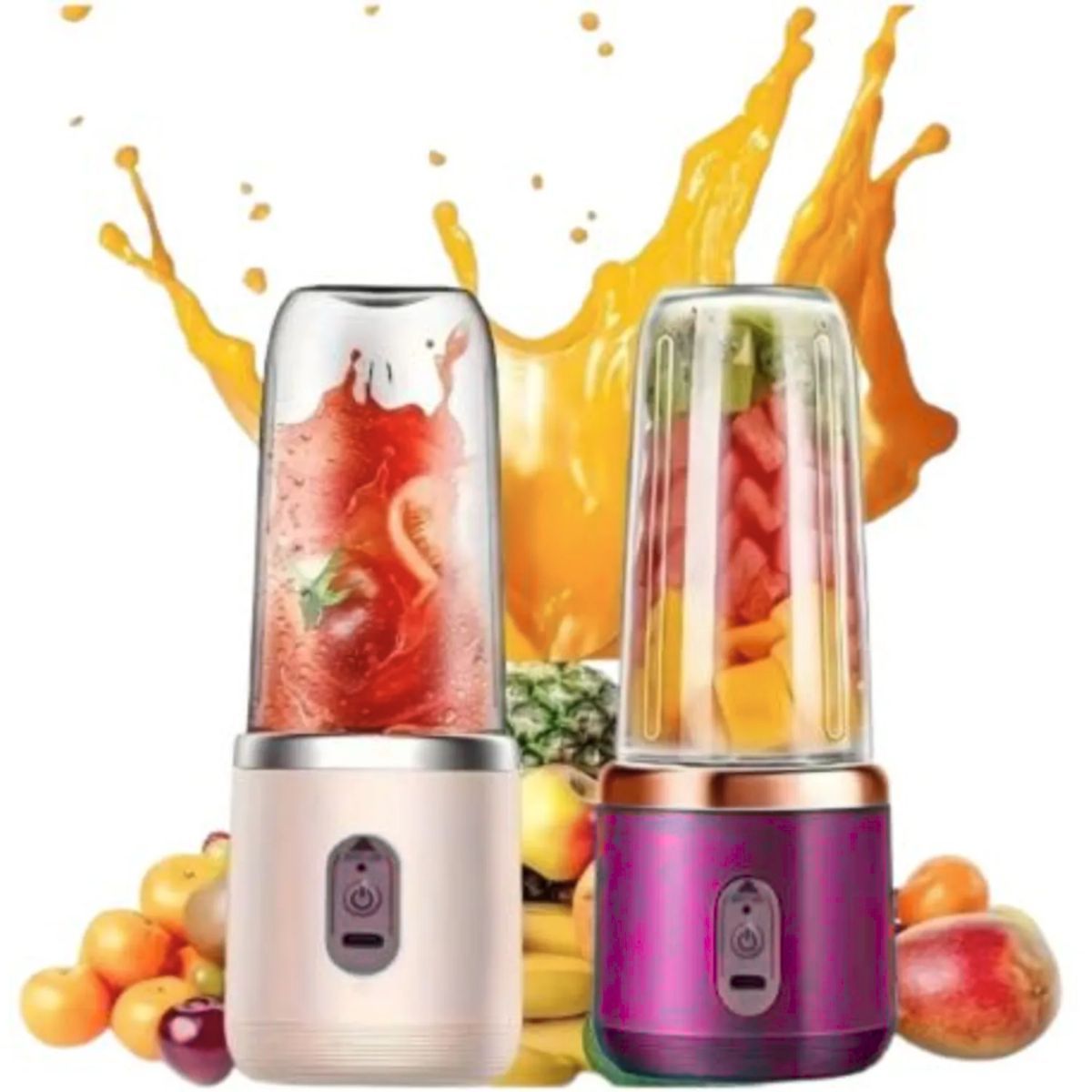 GENERICO - Mini Licuadora Portátil 520ml Recargable - Rosado