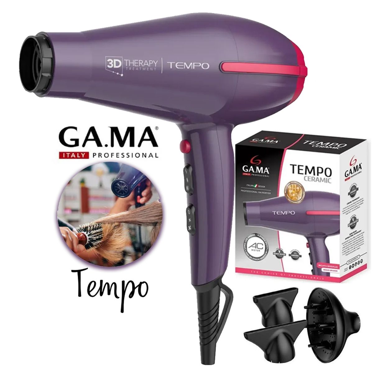 GAMA - Secadora de cabello tempo Ceramic 2200W GAMA BECHD0000002015